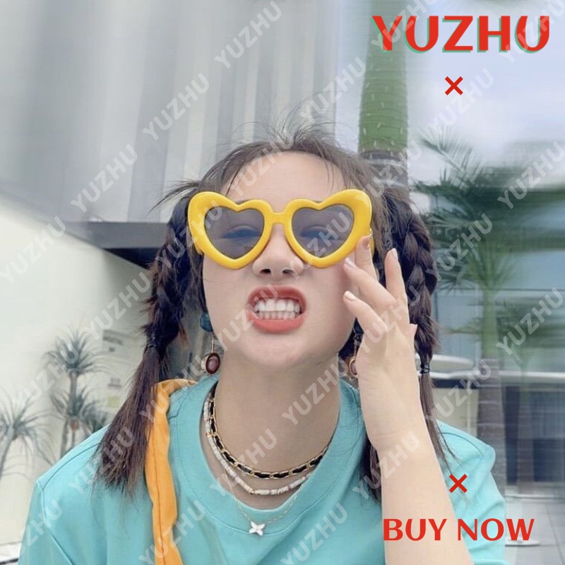 (YUZHU) Cinta Roti Tiup Kacamata Hitam Mode Baru Lucu High End Sense Sunglasses Untuk Wanita