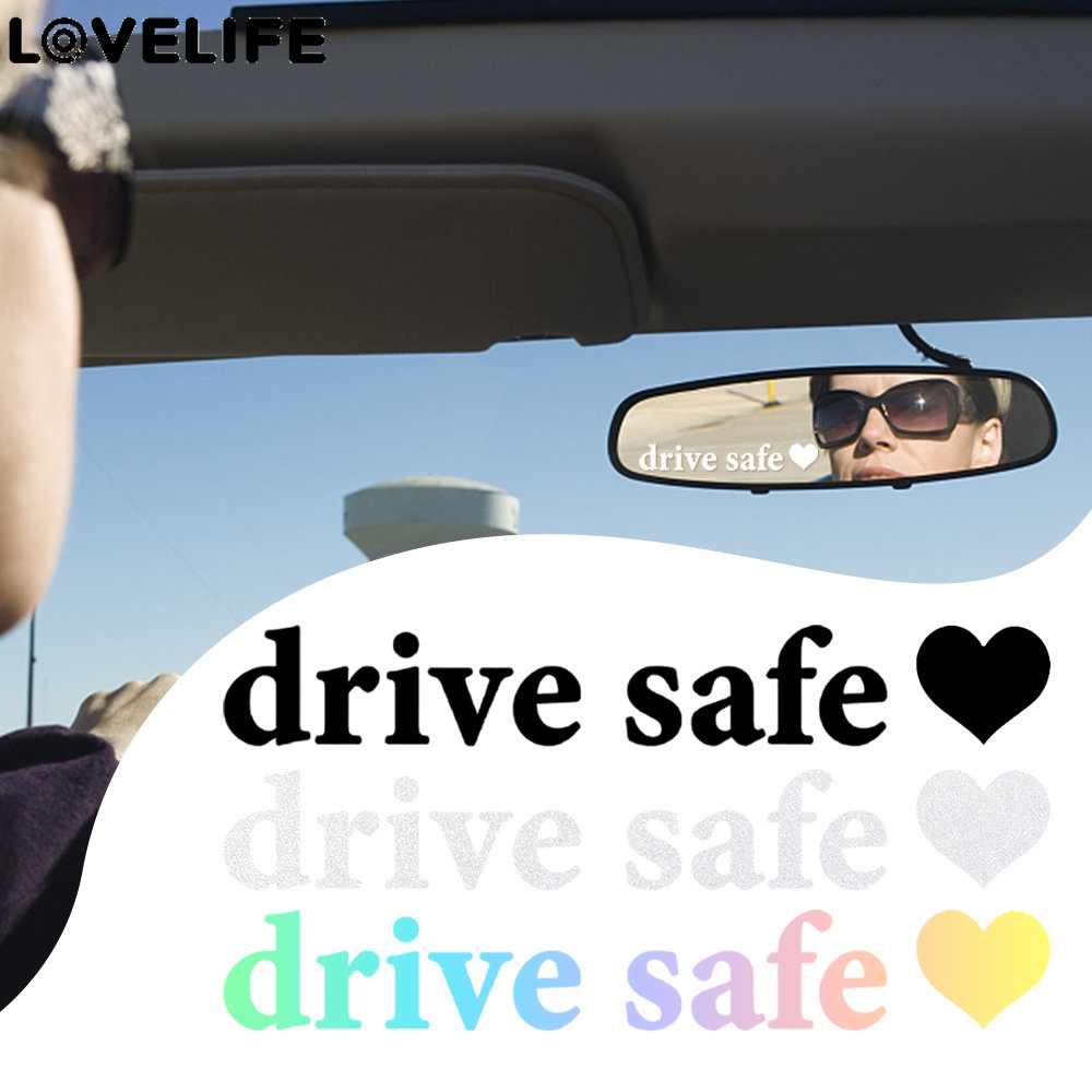 Cover Scratches Motor Decals Tahan Air PET Stiker Auto Interior Decals'Drive Safe' Dekorasi Sticker Mobil Spion Stiker Kreatif Pribadi Stiker Mobil