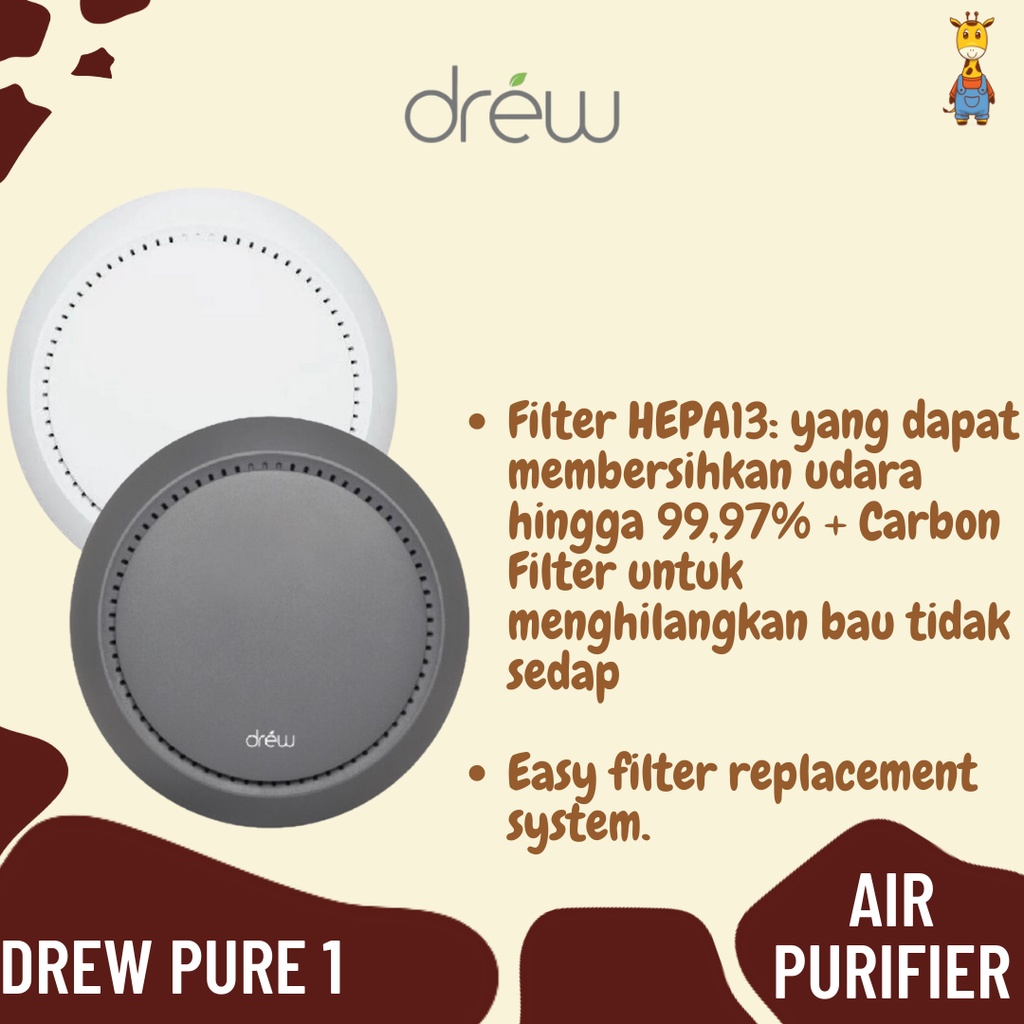 Drew Pure 1 - Air Purifier - Pembersih Udara - Purifier Hepa Filter