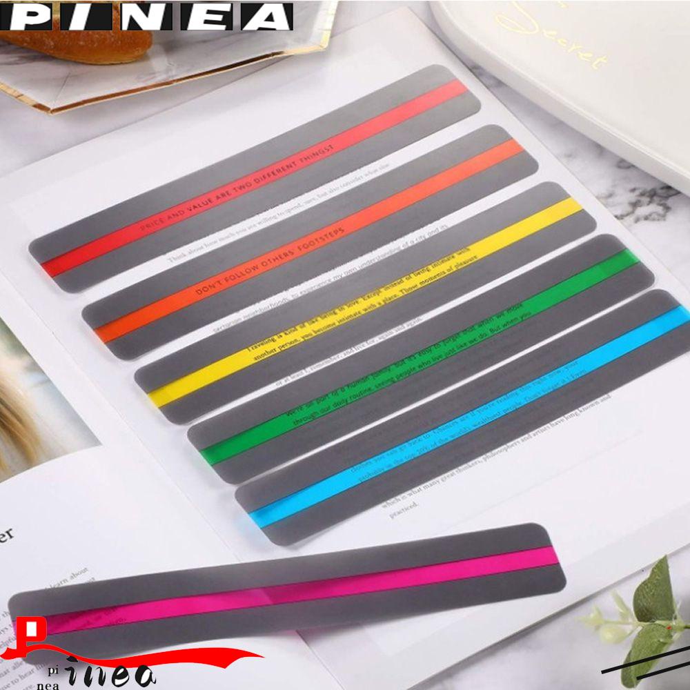 Nanas 8pcs /Set Bookmark Plastik Warna-Warni Efek Neon Cahaya Portabel Ditandai Warna Alat Bantu Membaca PVC Tape Plastik Warna-Warni Strip Sorot