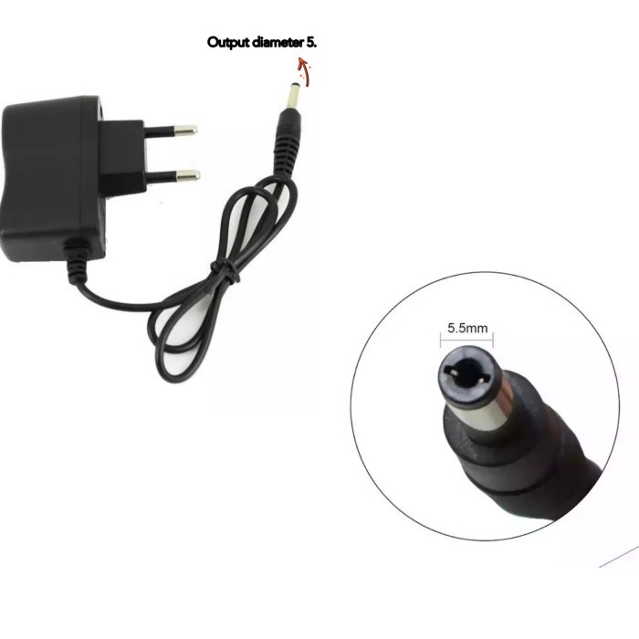 Adaptor Swat Lubang Besar 5.5mm Charger Senter elektronik