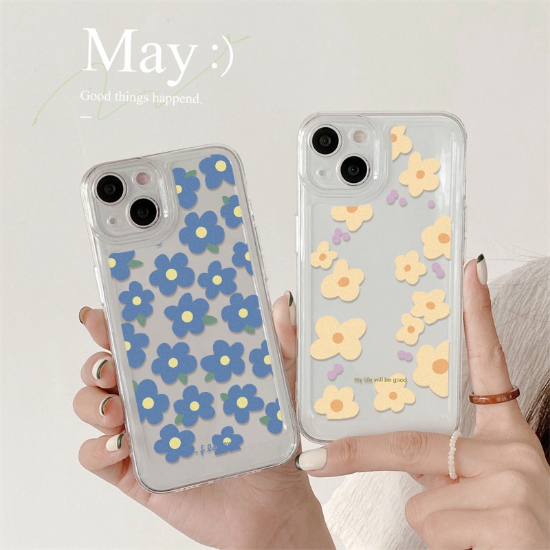 Case Bunga Kartun Untuk Oppo Realme C11 C15 C2 C20 C21 C21Y C25Y C30 C31 C35 C55 10 Pro 9i 9Pro Q5i V23 V11 Reno8 7 6 6Pro Find X5 X5Pro 4SE Akrilik Ruang TPU Penutup Belakang