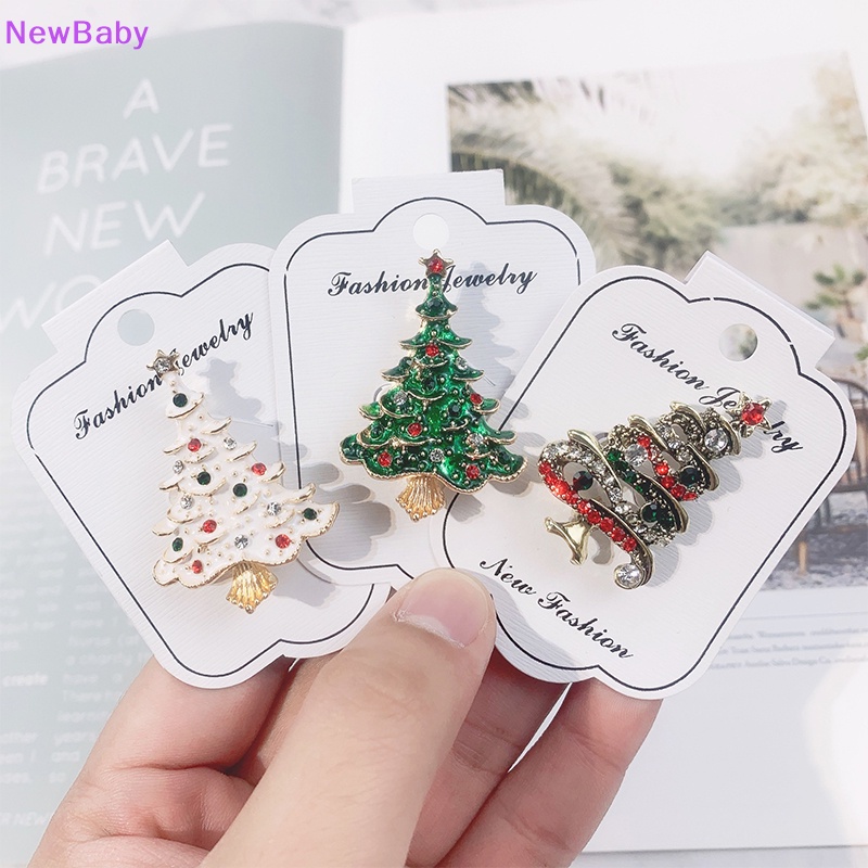 Newbaby Shiny Christmas Enamel Bros Elk Snowman Santa Claus Pohon Logam Pin Xmas Tahun Baru Pesta Perjamuan Harian Pin Dekorasi Hadiah ID