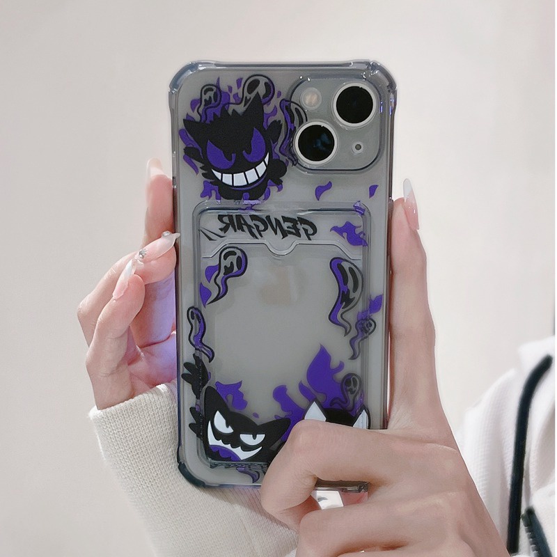 Card Case Gengar &amp; Pikachu Soft Case HP iP iPhone 14 13 12 11 Pro X XS XR Max 7 8 + Plus FTD Casing Apple