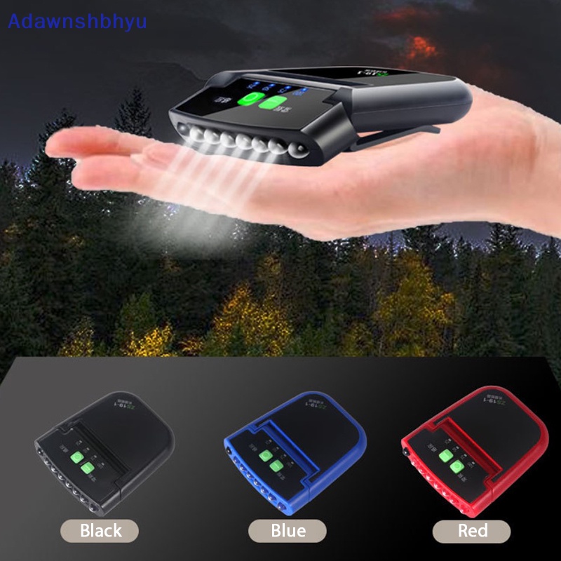 Adhyu 6lampu Topi Led USB Rechargeable Sensor Topi Klip Headlamp Senter Head Light ID