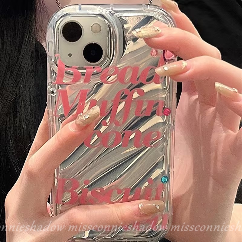 Case Kupu-Kupu Impian Kreatif Huruf Sederhana Kompatibel Untuk IPhone 7Plus XR 13 11 14 12 Pro MAX X7 6 6S 8plus XS MAX SE 2020kartu Warna Dazzle Mewah Case Kerut Stereo 3D