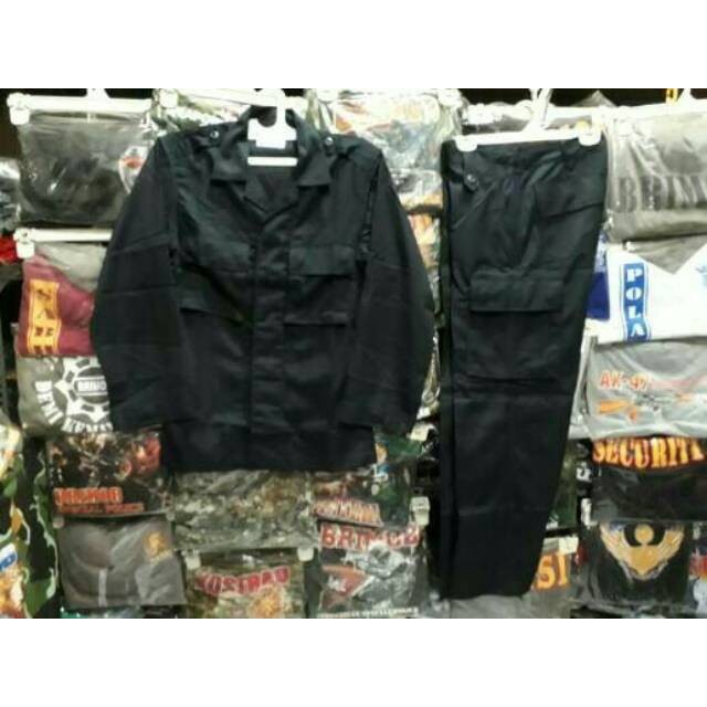 Seragam PDL Hitam BRIMOB Security SATPAM Baju PDL - M