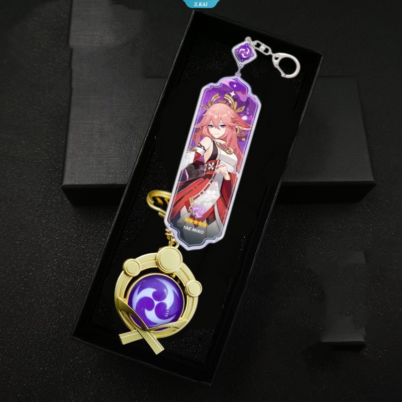 Anime Long Bar Charm Keychain Genshin Impact Vision Element Mata Tuhan Untuk Gantungan Kunci Mobil Aksesoris Wanita Lucu Tas Liontin Key Ring Hadiah [ZK]