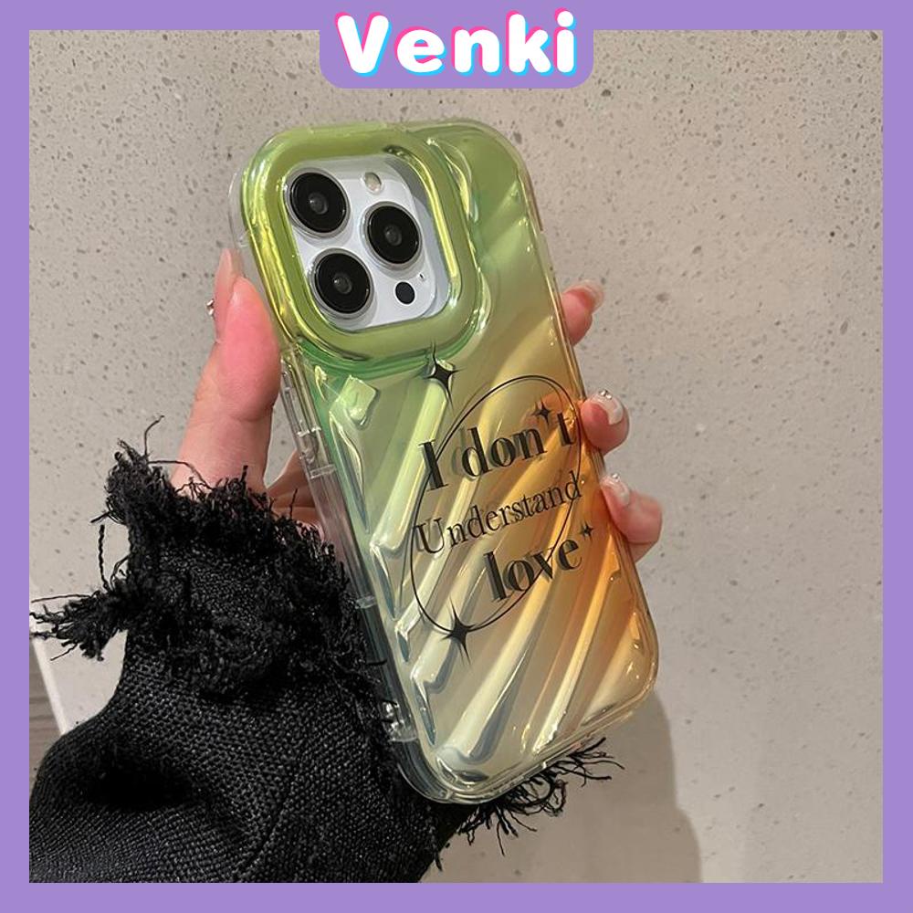 Venki - Untuk Iphone11 iPhone Case Laser Reflektif Transparan Casing Ponsel TPU Lembut Shockproof Airbag Phone Case Bintang Inggris Sederhana Kompatibel Dengan Iphone14 13 Pro Max 12 Pro Max