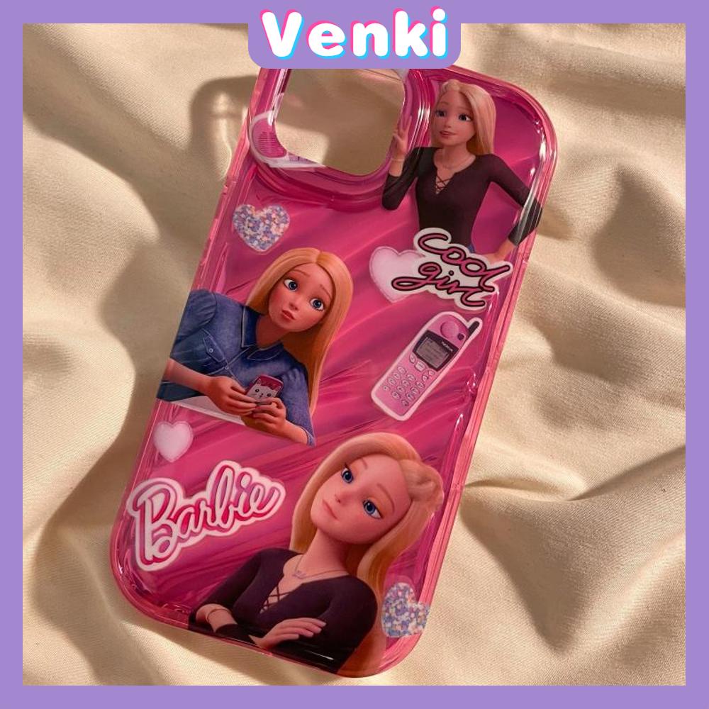 VENKI - Untuk iPhone 11 iPhone Case Laser Reflektif Bening Phone Case TPU Soft Shockproof Airbag Case Lucu Kartun Putri Kompatibel dengan iPhone 14 13 Pro max 12 Pro Max XR XS 7 8