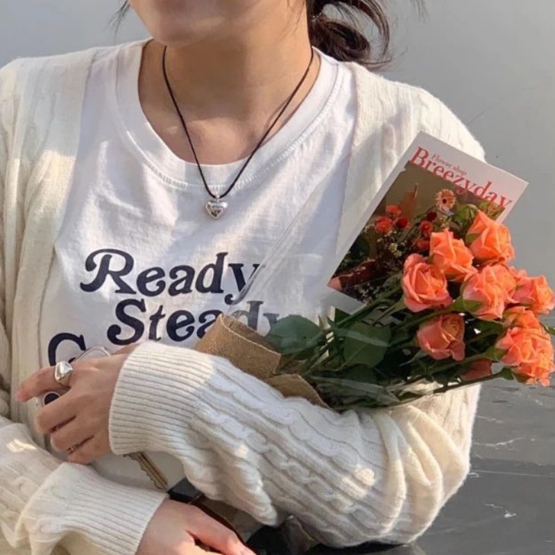 Kalung Hati Tali Hitam Panjang Punk