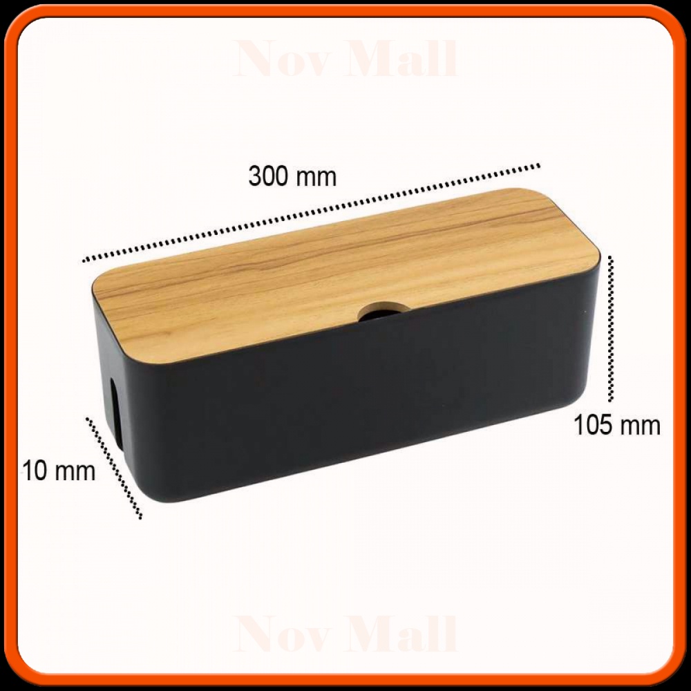 Kotak Kayu Organizer Manajemen Kabel Charger -ST510