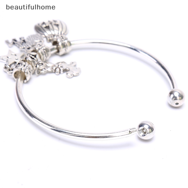 {beautifulhome} Fashion Gelang Perak Wanita Dasar Bangle DIY Pembukaan Rantai Telanjang Membuat Perhiasan.