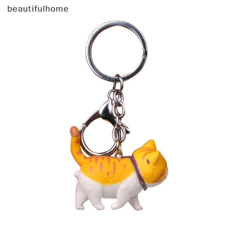 {beautifulhome} New Lovely Cat Kitten Keychain Gantungan Kunci Handbag Liontin Ornamen Hadiah Mainan Anak.