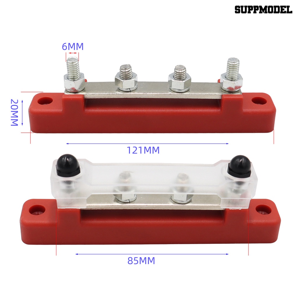 [SM]1 Set Blok Distro Power 2 Arah 12-48V Arus Tinggi Truk Perahu M6 Terminal Blok Buss Bar Perlengkapan Mobil