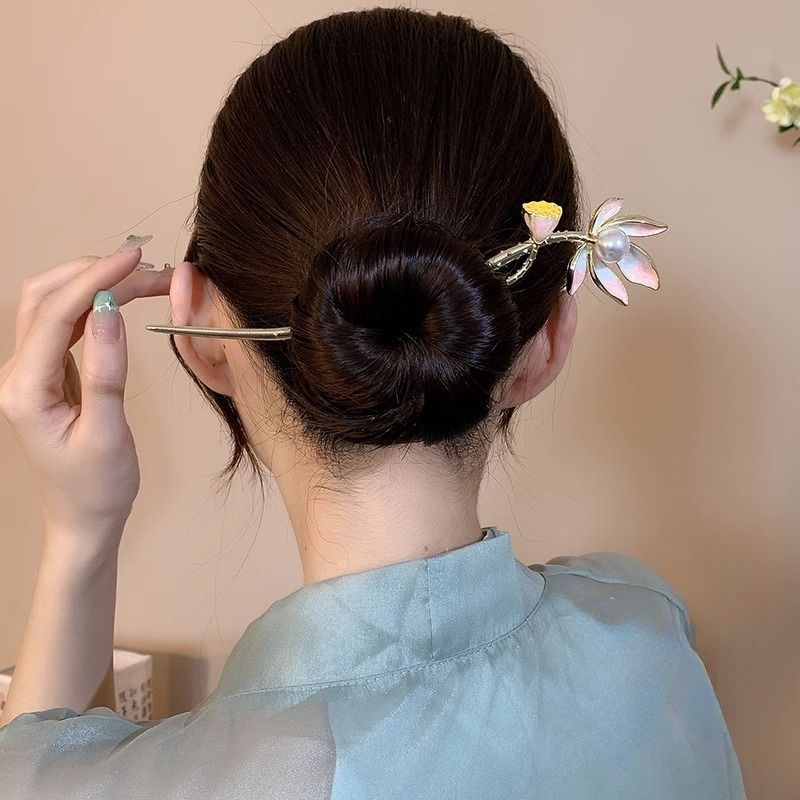 Perhiasan Hiasan Kepala Jepit Rambut Lotus Manis Gaya Kuno Untuk Wanita Perempuan