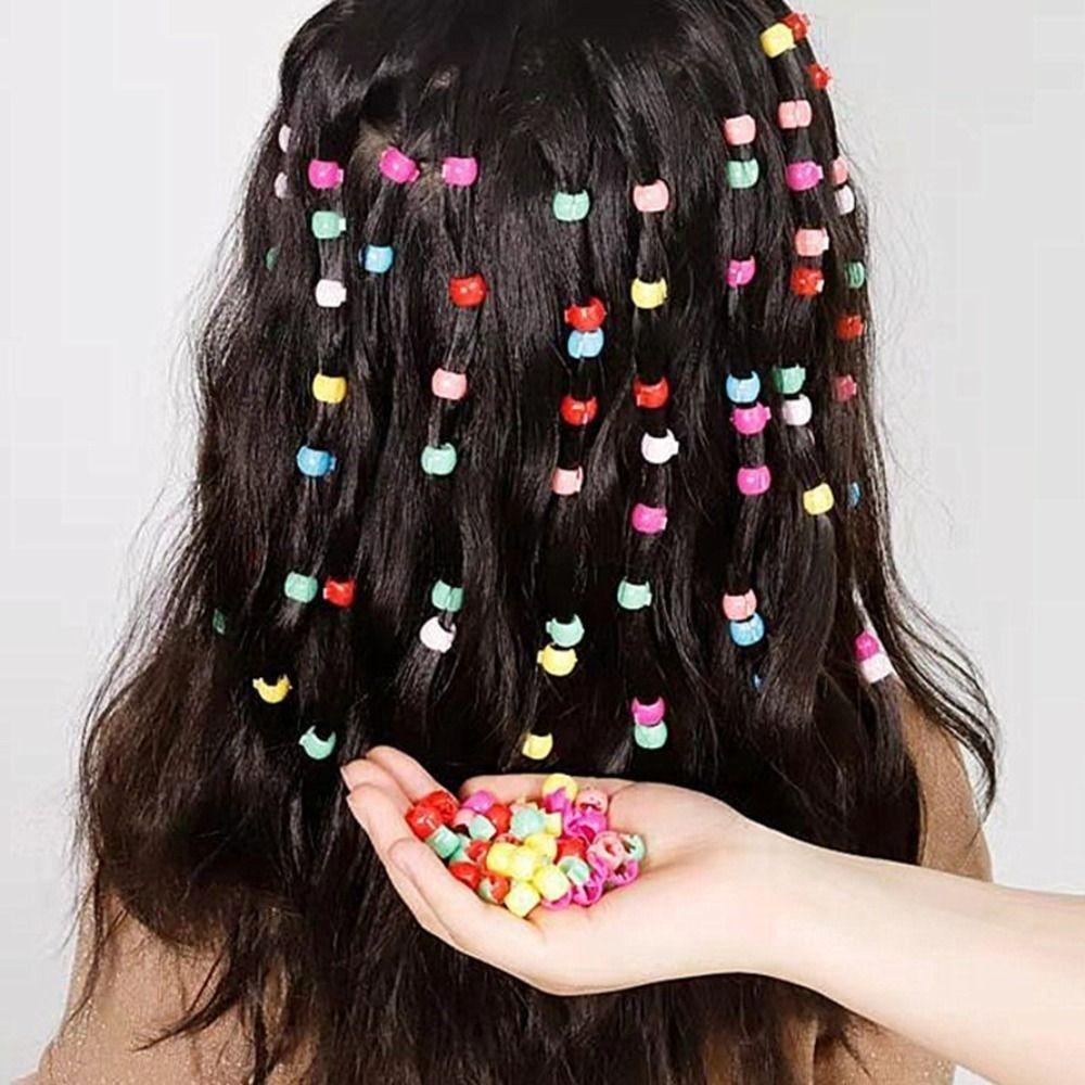 Needway 40pcs /set Mix Manik-Manik Rambut Warna-Warni Putri Manis Hollow Kepang Hiasan Kepala Alat styling Rambut Plastik Gadis Gesper Jepit Rambut Untuk Wanita