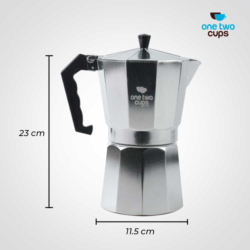 One Two Cups Espresso Coffee Maker Moka Pot Teko Stovetop Filter - JF112