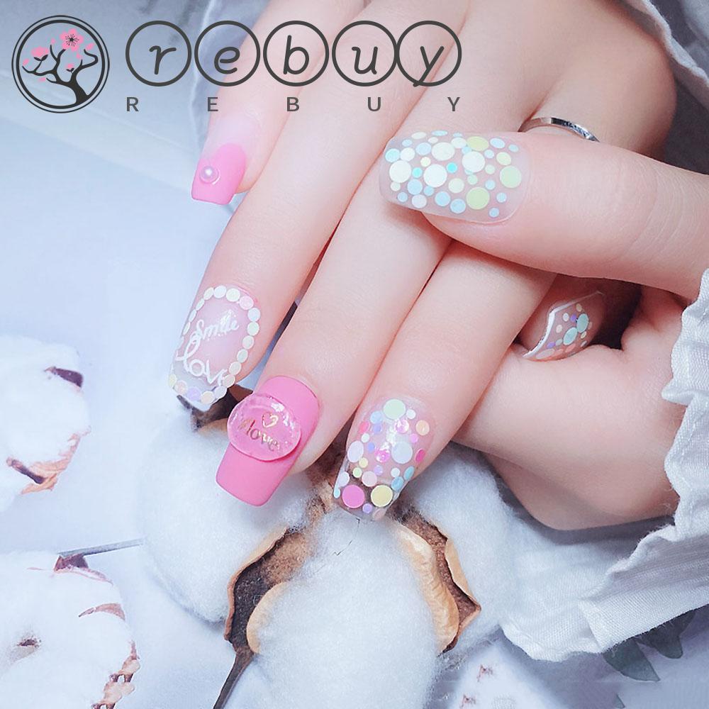 Rebuy Nail Art Bulat Sequin Charm Symphony Shines DIY Dekorasi Nail Art