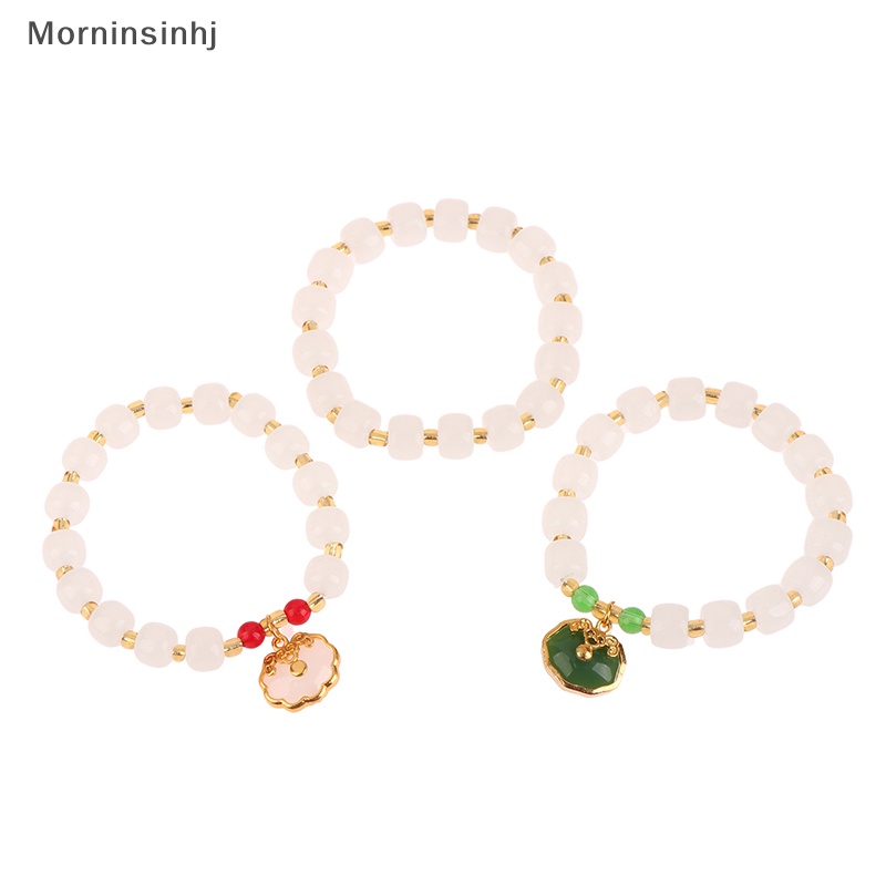 Mornin Trendi 2023New Model Gelang Manik-Manik Giok Imitasi Untuk Wanita Aksesoris Pesta Daily Fashion Matching Hadiah Ulang Tahun id