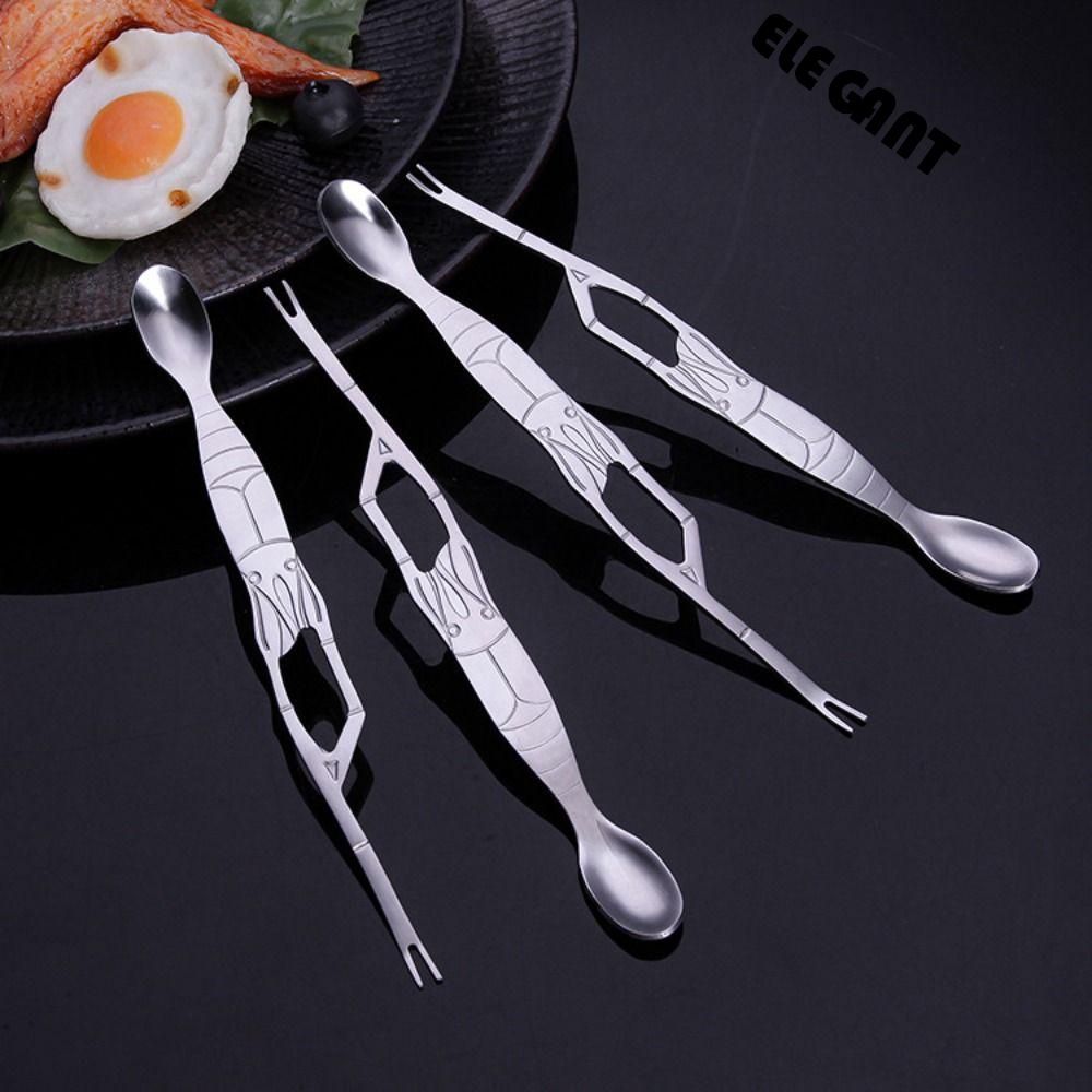 [Elegan] Peralatan Seafood Praktis Double Headed Stainless Steel Untuk Alat Petik Kepiting Dan Lobster Crab Picking