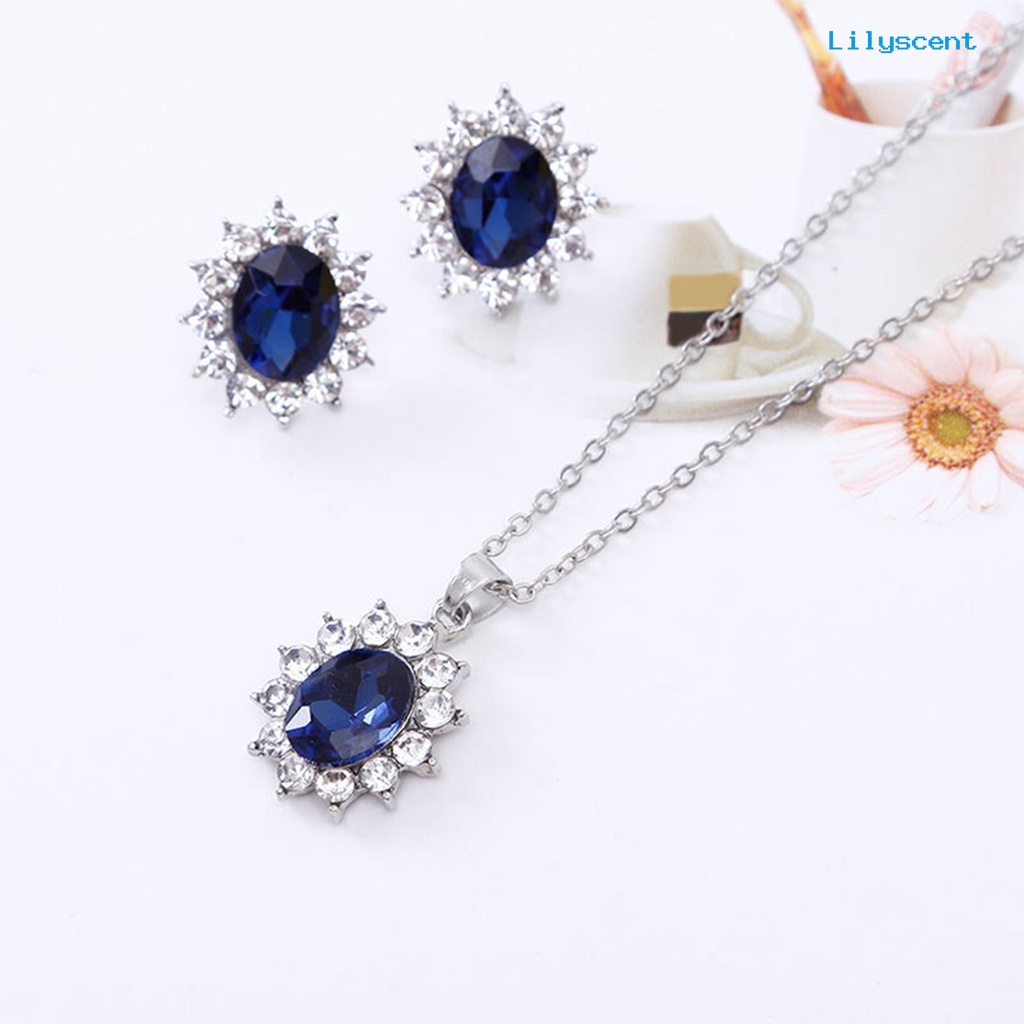 [LS] Set Perhiasan Set Anting Fashion Alloy Ramah Kulit Elegan Untuk Pesta