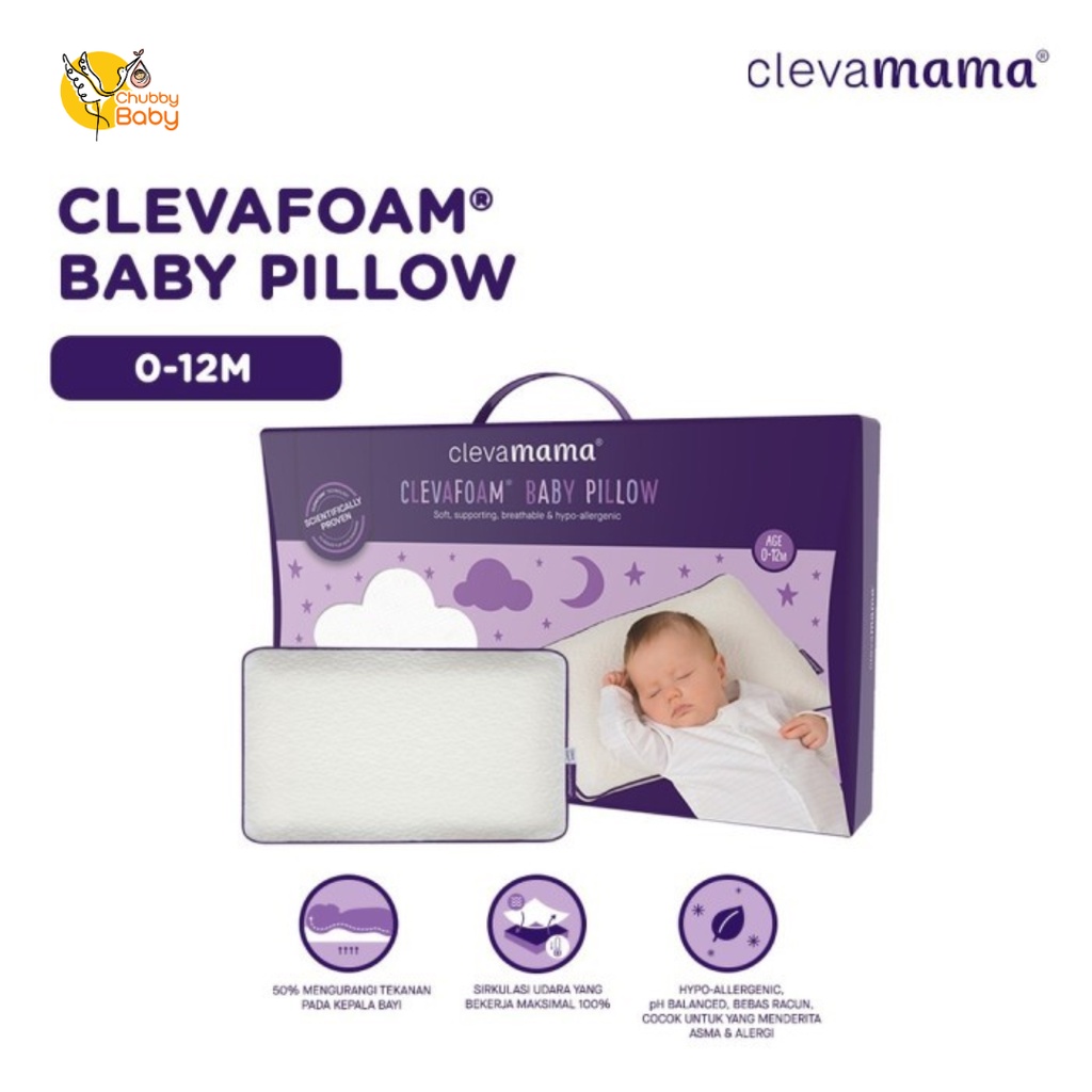 Clevamama Baby Clevafoam® Baby Pillow | Bantal Bayi 0-12 Bulan