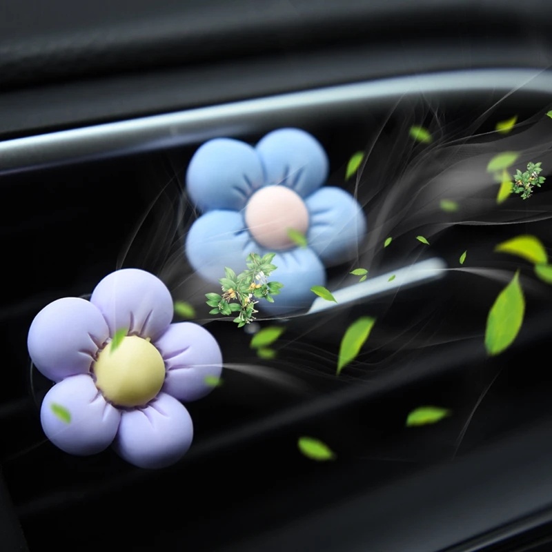 [warna Random] bunga lucu aromaterapi mobil ac Outlet parfum klip / Auto Air Freshener Colorful Flora Decor mobil / aksesoris Interior / tidak termasuk aromaterapi