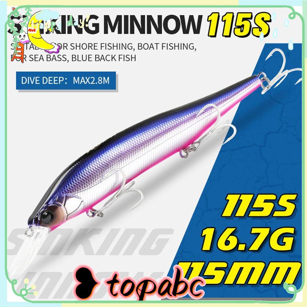 TOP Umpan Ikan Kecil Tenggelam Multicolor Crankbaits Striped bass Minnow Lures