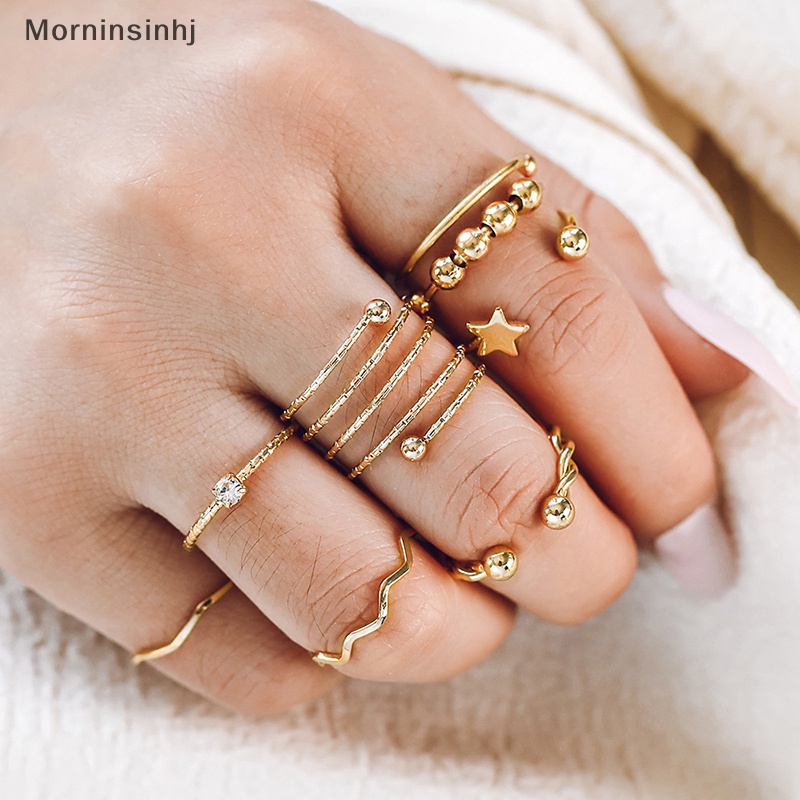 Mornin 7Pcs /Set Bohemian Open Adjustable Ring Set Cincin Untuk Wanita Perhiasan Cincin Set Ulang Tahun Anniversary Hadiah id