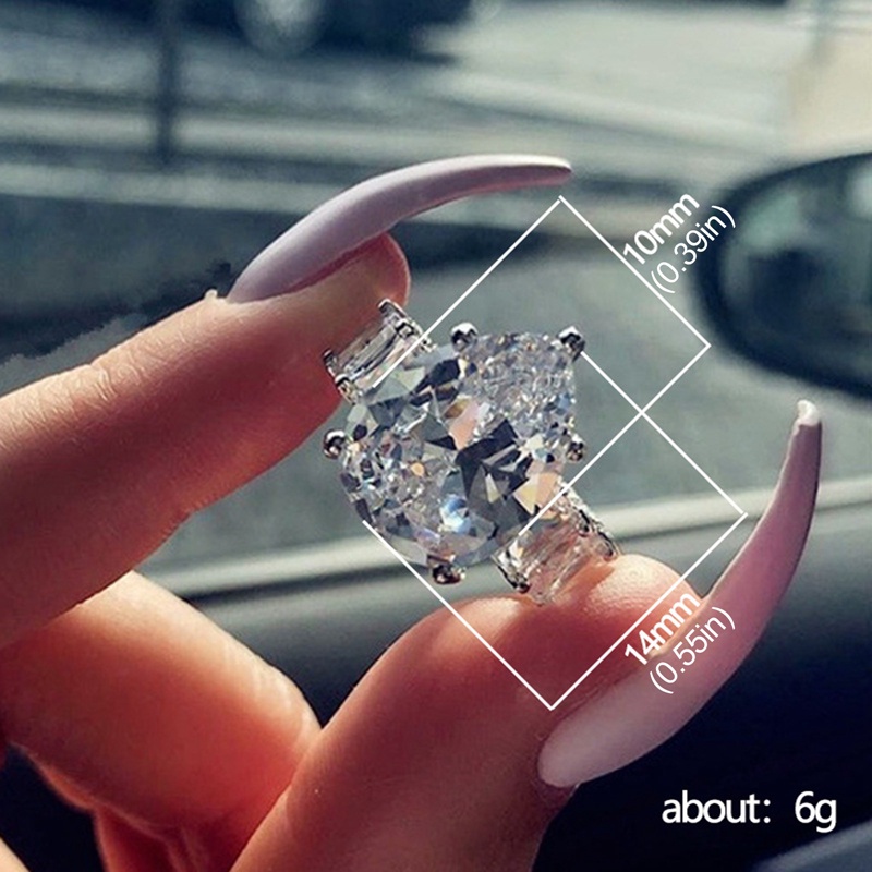 Cincin Kristal Cubic Zirconia Bentuk Pir Mewah Fashion Pernikahan Band Perhiasan Untuk Wanita High Quality Ring