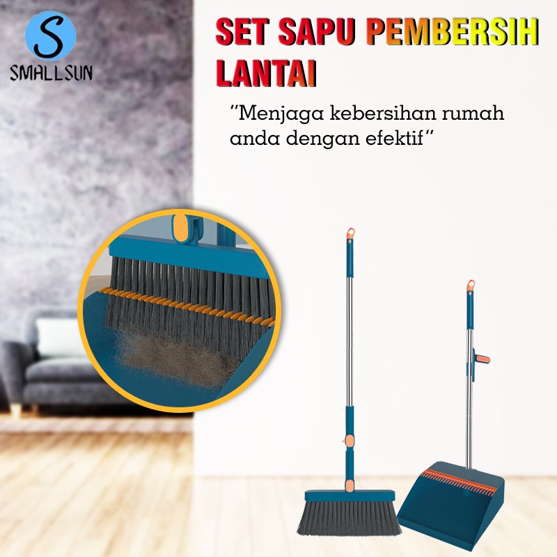 (SS )Sapu Pengki Lipat 1 Set Alat Pembersih Lantai Broom Set 2in1