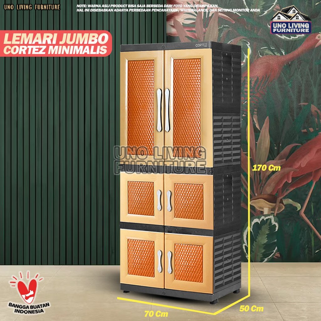 Lemari Pakaian JUMBO! Lemari Cortez Cortez LC2GT Plastik Jumbo Lemari Gantungan Lemari Baju Minimalis