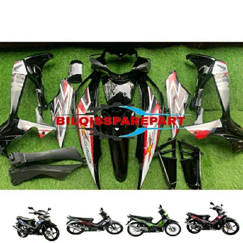 MURAH cover full sett body halus supra x125 batman x125R karburator tahun 2008 2009 2010 2011 2012 p