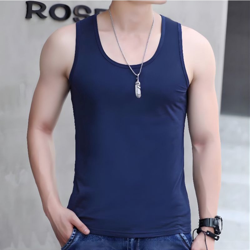 Singlet Pria Polos Cotton Combed Tanktop Pria Kaos Dalam Pria