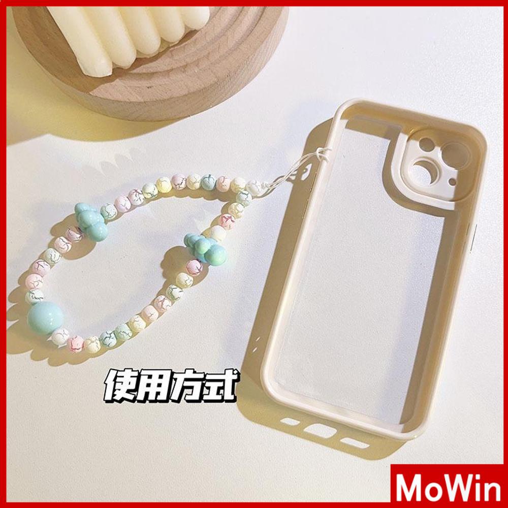 Case Ponsel Lanyard Gelang Manik-manik Berwarna-warni Yang Indah Berbagai Macam Gaya Smiley Heart Beads Kompatibel dengan Casing iPhone Berbagai Macam Warna
