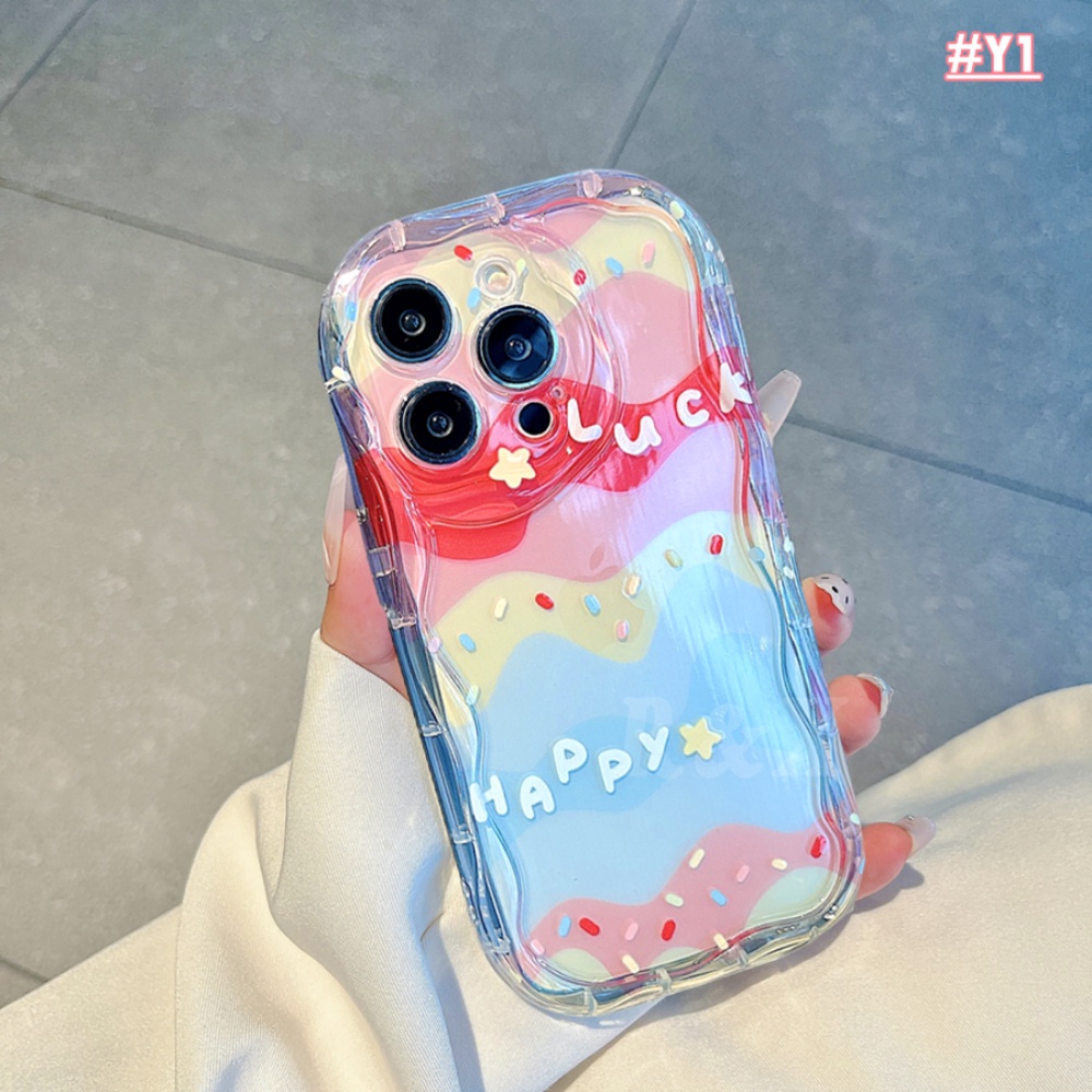 Casing Realme C53 C55 C33 C31 C30s C35 Realme 10 9i 8i 6i 5 7i C15 C25 C21Y C25Y C12 C1 C20 C3 C2 C1 Rainbow SpongeBob Patrick Star Wavy Edge Soft Case Dengan Bracket Lucu RIXUAN