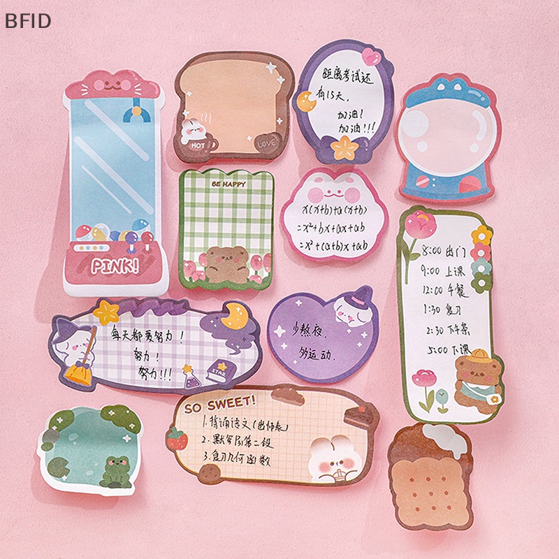 [BFID] Kawaii Kartun Strawberry Rabbit Bear Sticky Notes Memo Pad Lucu Pesan N Waktu Lengket Alat Tulis Kantor Pasokan Jurnal Planner [ID]