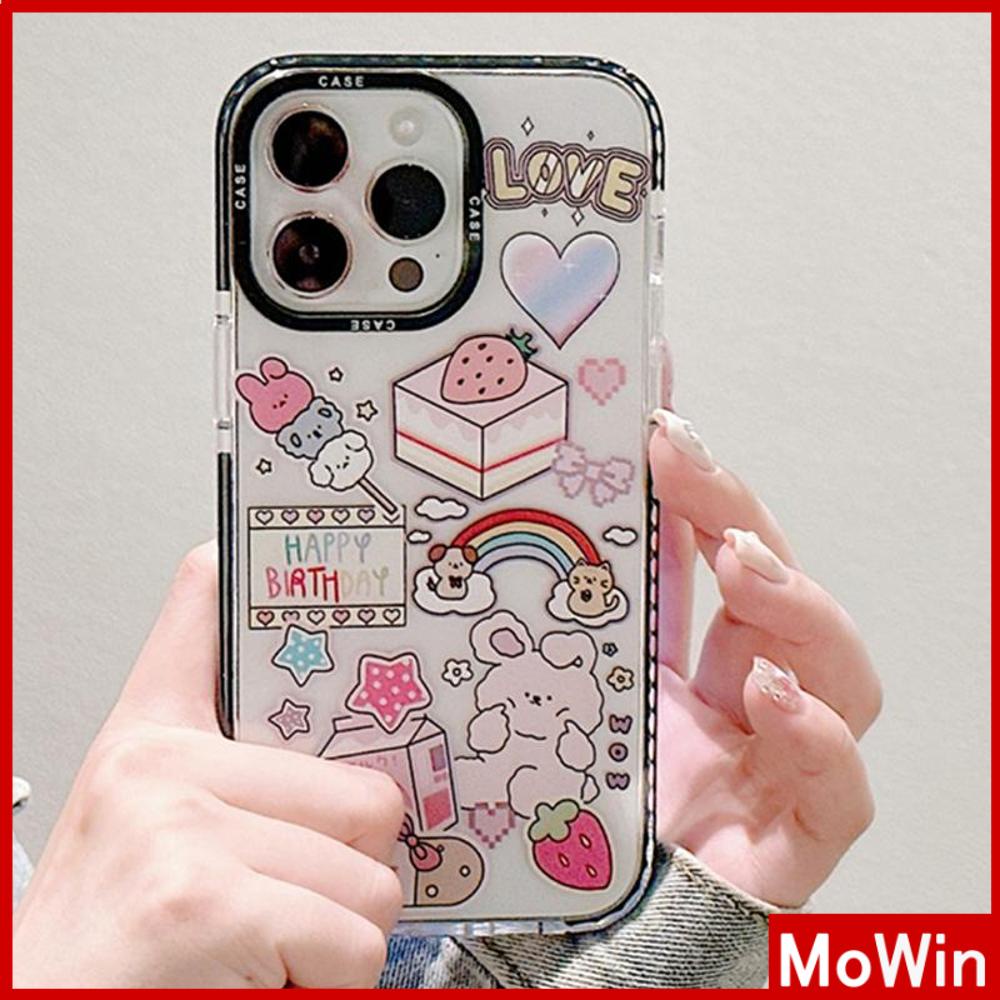 Case iPhone 14 Pro Max iPhone Case Soft Case Bening Case Tebal Tahan Guncangan Bingkai Kamera Kelinci Lucu Pelangi Kompatibel dengan iPhone 13 Pro Max 12 Pro Max 11 Pro Max XR X MAX 7Plus