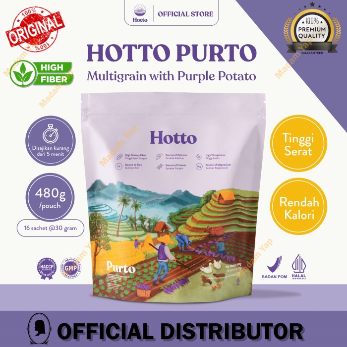 PROMO !! HOTTO PURTO Pouch 16 Sachet Multigrain with Purple Potato