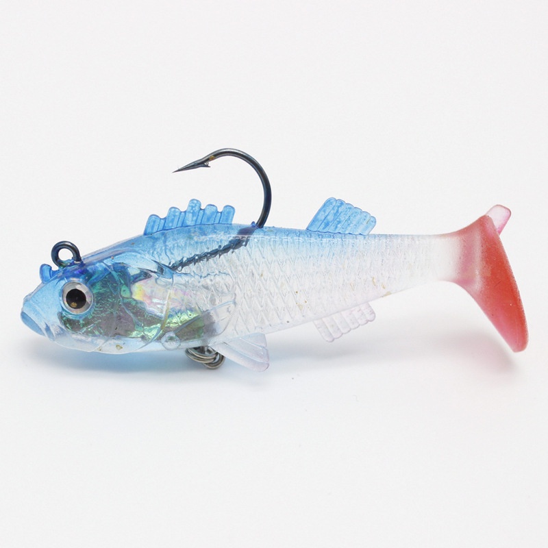 8g /6.5cm T-Tail Fishing Lure Jig Kepala Swimbaits Bass Memancing Umpan Plastik Lembut Untuk Air Asin Air Tawar