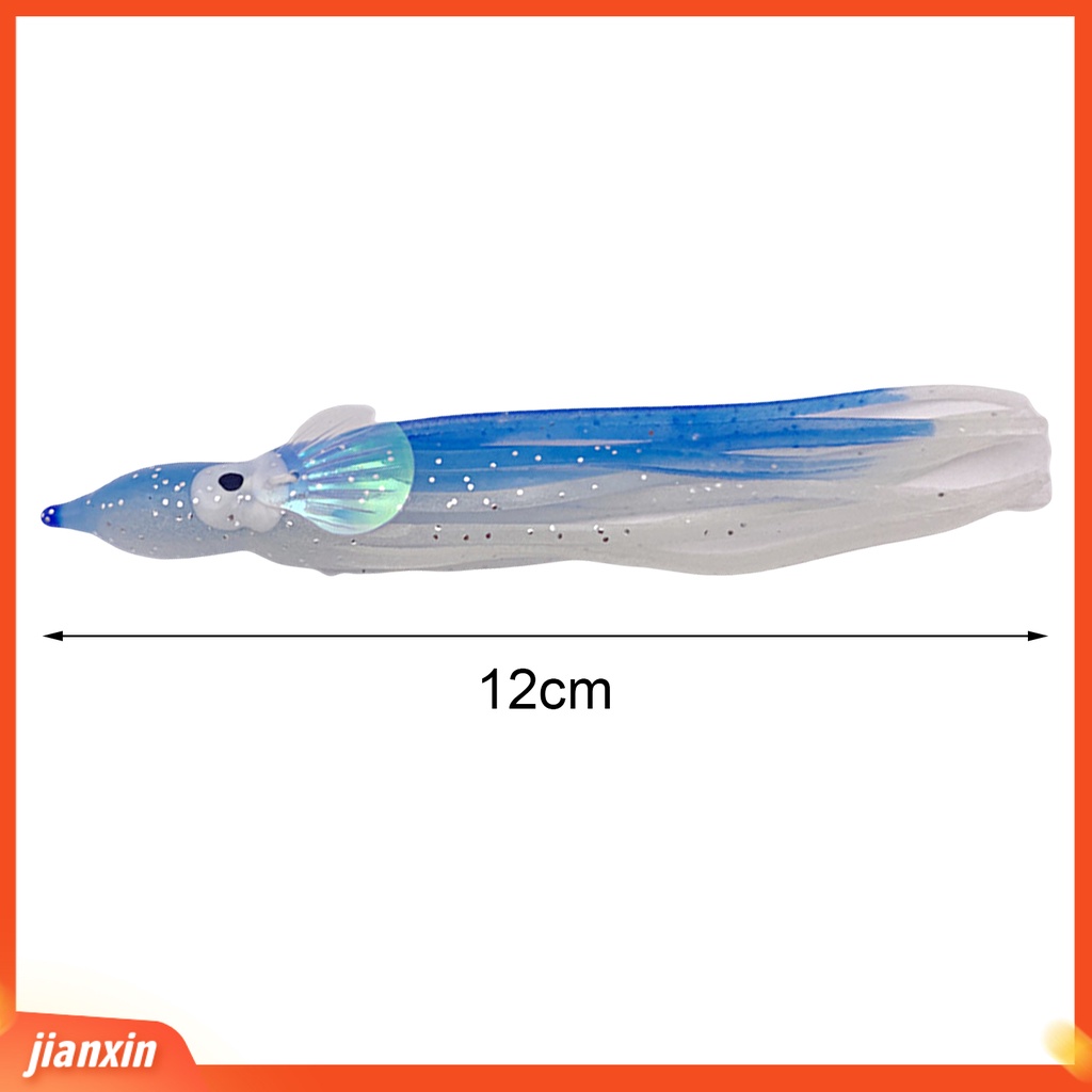 (In Stock) 12 cm Memancing Memikat Simulasi Warna Terang Ketangguhan Yang Baik Mata Hidup Melar Ikan Menarik Universal Bercahaya Laut Memancing Lembut Gurita Cumi Rok Perlengkapan Memancing