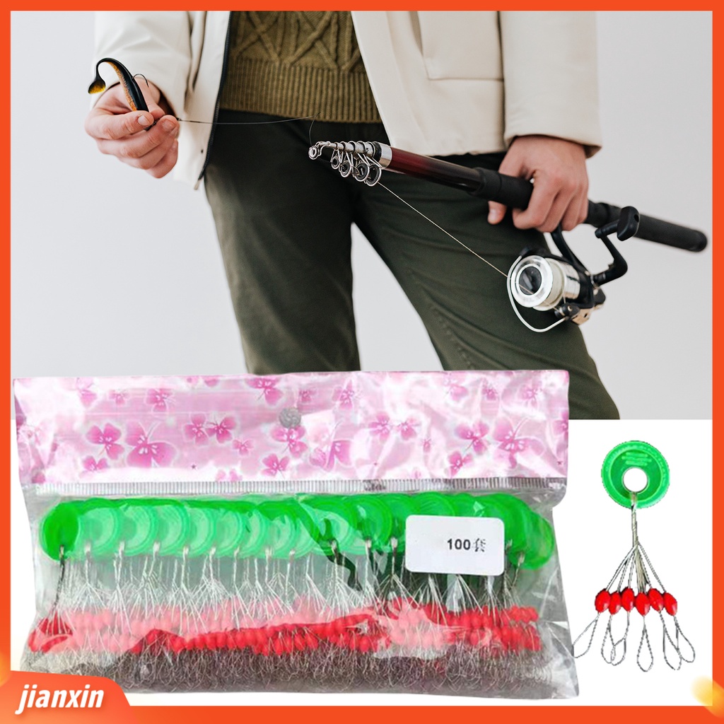 (In Stock) 100grup Oval Konsentrisitas Tinggi Merah Karet Memancing Space Beans Sea Carp Fly Fishing Floating Stoppers Untuk Angling