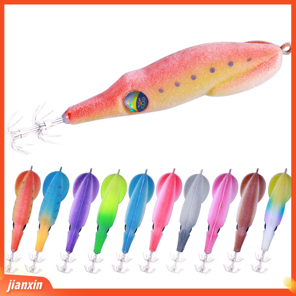 (In Stock) 9.5cm /6g Umpan Pancing 3D Mata Simulasi Buatan Sotong Kayu Udang Jig Untuk Memancing Di Luar Ruangan