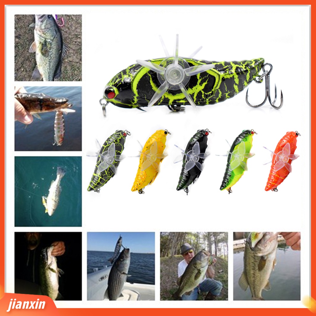 (In Stock) 15.5g 7.5cm Cicada Lure Hard Rotating Wheel ABS Insect Fishing Barb Hooks Umpan Buatan Untuk Outdoor