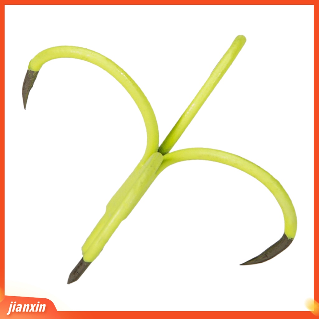 (In Stock) 5Pcs /Box Kait Ikan Bercahaya Mini Baja Karbon Tinggi Cakar Empat Fish Jig Hook Fishing Tackle