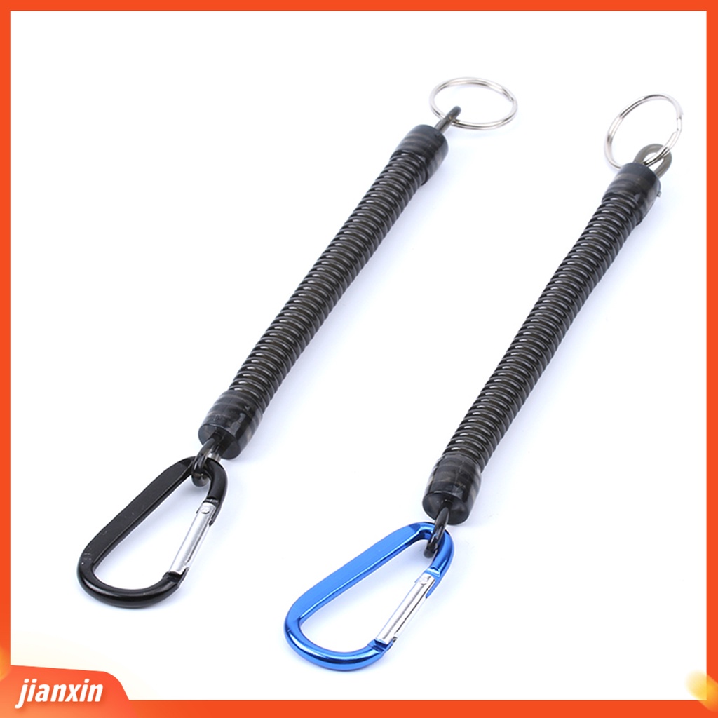 (In Stock) Tali Plastik Elastis Yang Dapat Ditarik Dengan Gesper Carabiner Fishing Tackle Aksesori