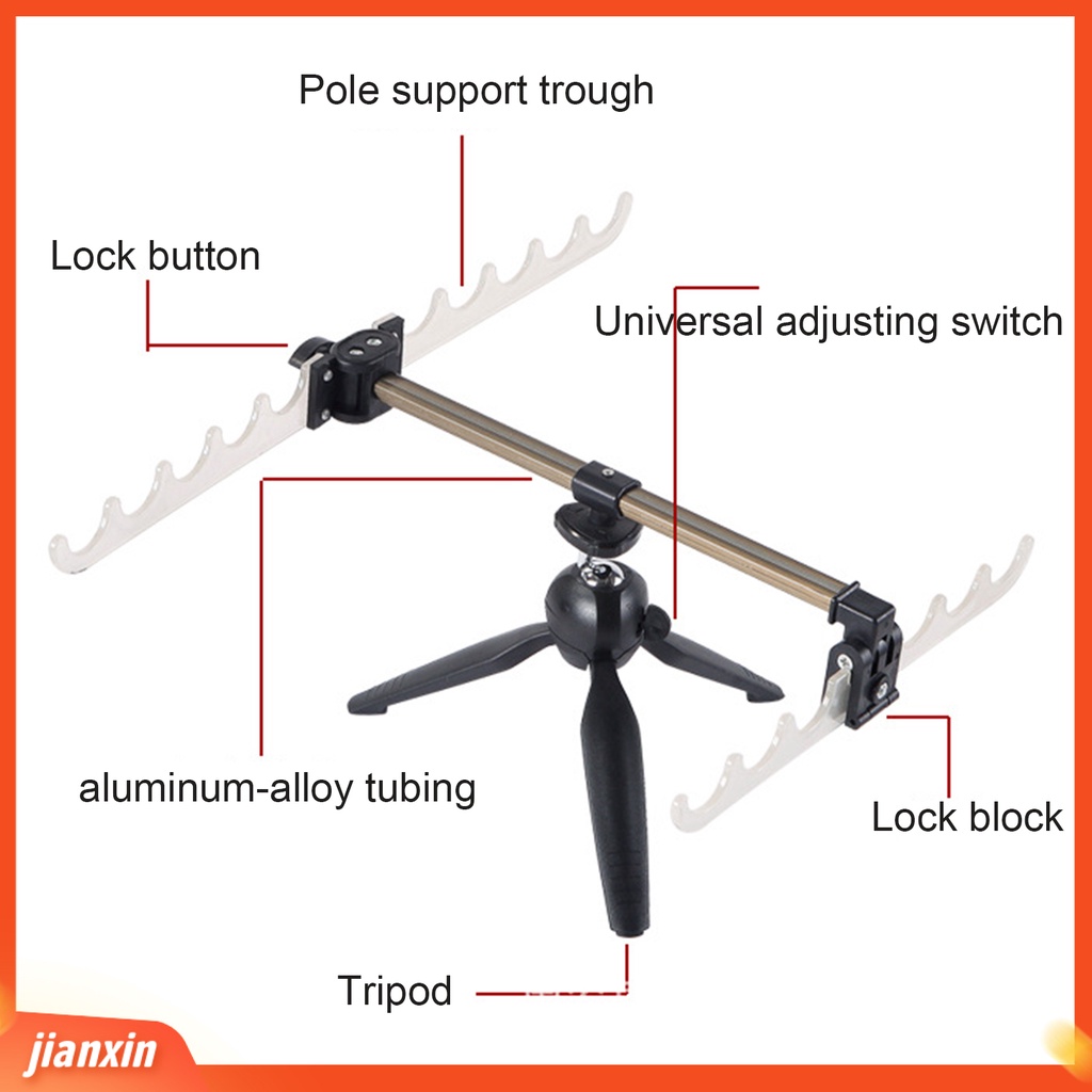 (In Stock) Portable Luminous Ice Fishing Rod Bracket Holder Alat Pancing Tiang Ikan Stand Tackle