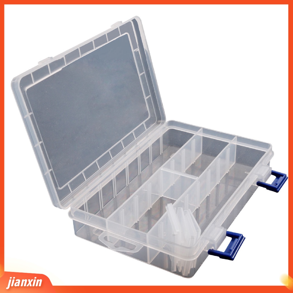 (In Stock) Kotak Penyimpanan Pancing Transparan Plastik PP Multi Grid Portabel Dapat Dilepas