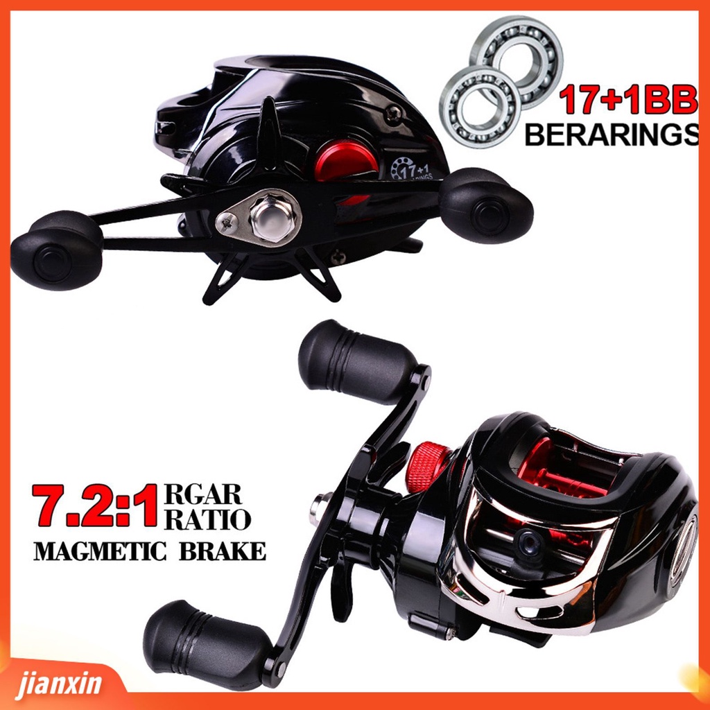 (In Stock) Gulungan Pancing 7.2:1 Gear Ratio Multifungsi Metal 17 +1 Axis Seafishing Wire Reel Untuk Memancing